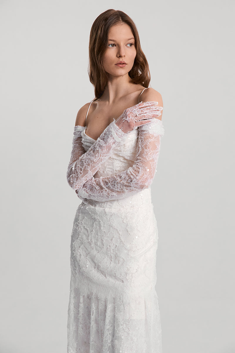CELESTA DRESS SATIN IN WHITE - CULT MIA