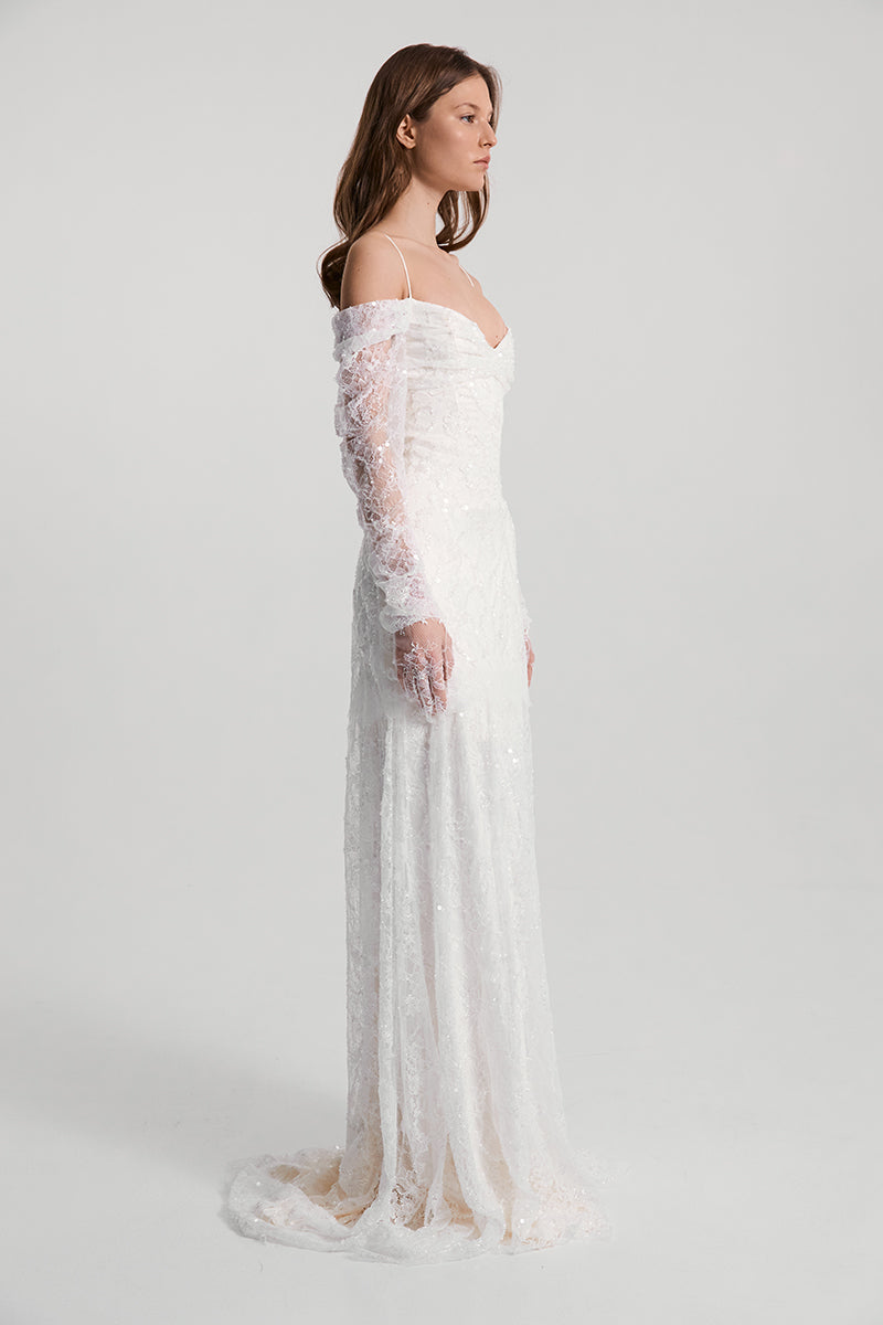 CELESTA DRESS SATIN IN WHITE - CULT MIA