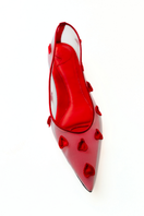 Christin Wu WYNNE flats in vibrant poppy color, showcasing sleek design and comfortable slip-on style.