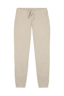 Beige waffle sweatpants by Bassigue, casual pants made from soft, textured fabric with an elastic waistband and relaxed fit.