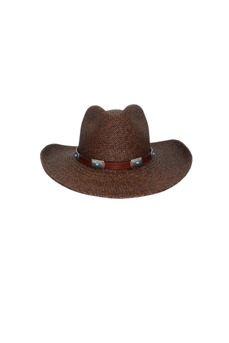 Modern Monarchie walnut hat with a stylish espresso-colored design, perfect for enhancing any outfit with a sophisticated touch.