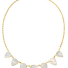 Freya Rose WARRIORESS small necklace in lustrous mother of pearl, featuring a delicate pendant on a fine chain.