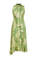 Mestiza New York Waverly midi dress in flowing fabric, sleeveless design, with a fitted waist and midi length for casual elegance.