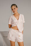 Ellipse Lingerie Dreamer pajama shorts set with colorful patterned design, comfortable fabric, perfect for sleepwear.