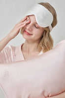 Gray silk eye mask set for wedding Mr. and Mrs., packaged in a gift box, by MANITO, ideal for bridal gift or homeware.