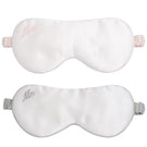 Gray silk eye mask with "Mr. and Mrs." embroidery inside a gift box, ideal for wedding or bridal gift presentation by MANITO.