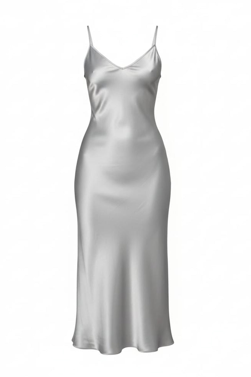MASTANI SLIP DRESS IN SILVER
