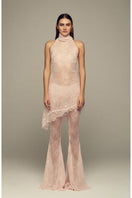 Pink Penelope mini dress by IKINITA featuring a fitted silhouette and sleeveless design, displayed on a hanger.