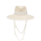 White Seashell London hat by LE SH KA, stylish white hat with seashell accents, perfect for beach or casual wear.