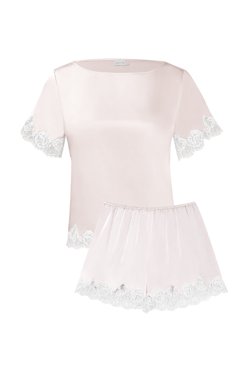 WINDY WOMEN'S SILK SHORT-SLEEVE PAJAMA SET