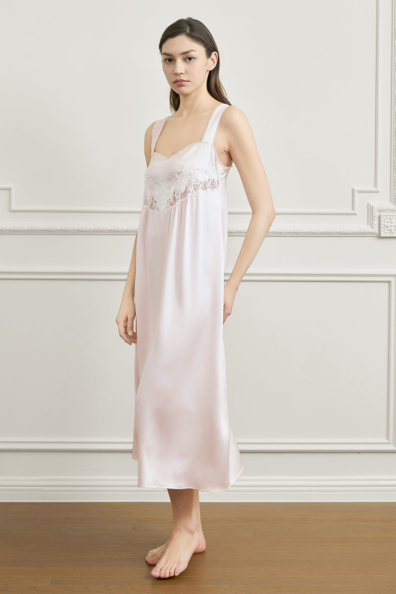 WINDY WOMEN'S SILK WIDE-STRAP NIGHTDRESS