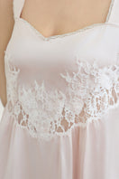 Pink silk nightdress for women with wide straps, featuring a maxi dress style by MANITO.