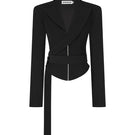 Black wrap blazer by Stolen Stores featuring a tailored fit and stylish lapel design, perfect for sophisticated outfits.