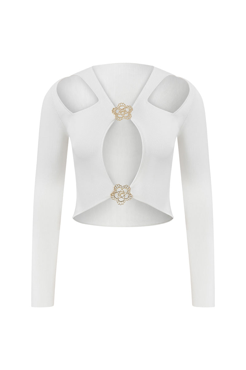 LOVERS' EMBLEM KNIT TOP - CULT MIA