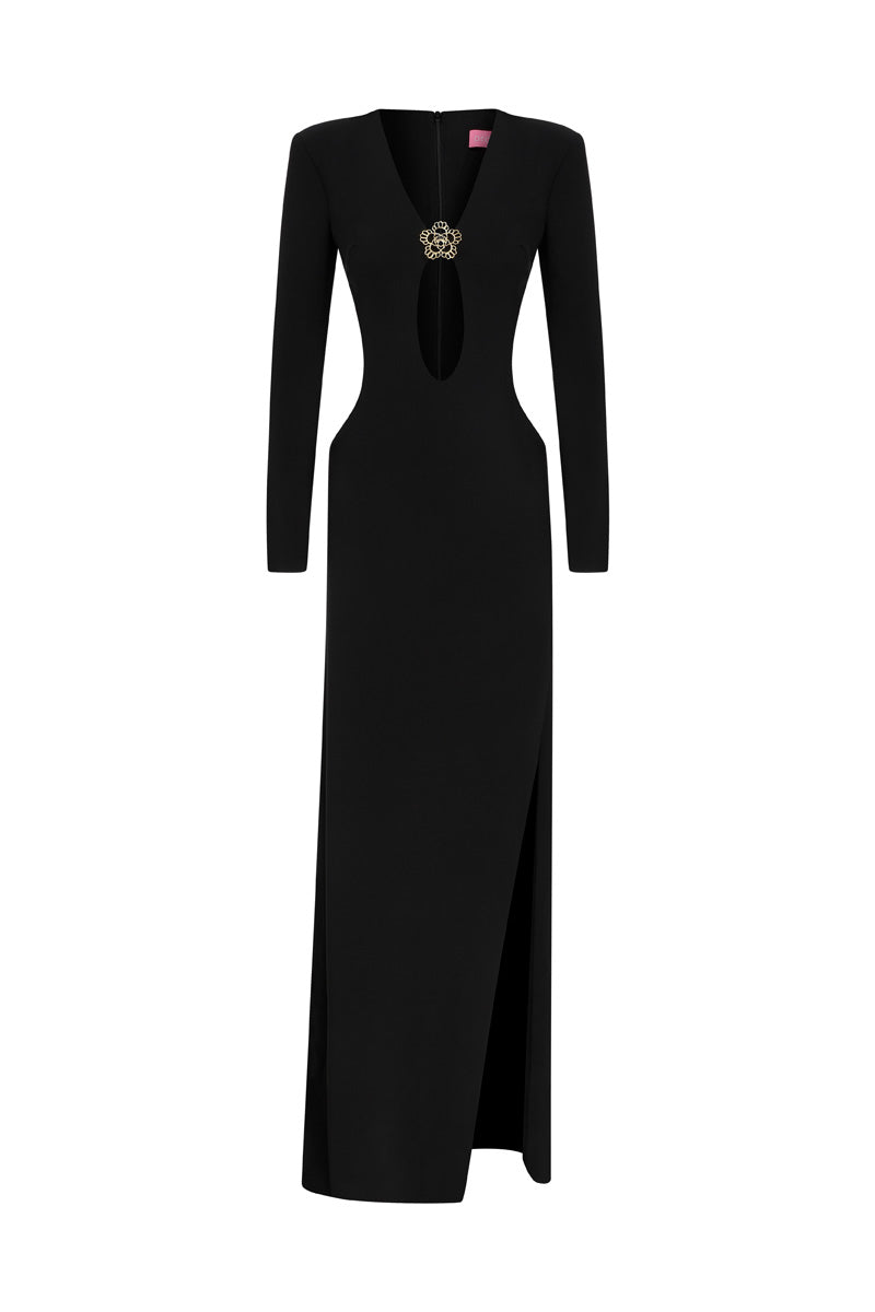MOONLIT SILHOUETTE EVENING MAXI DRESS - CULT MIA