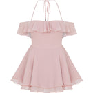 Nazlı Ceren Evie Mini Dress in tender peach, lightweight sleeveless mini dress with a feminine fit and delicate fabric details.