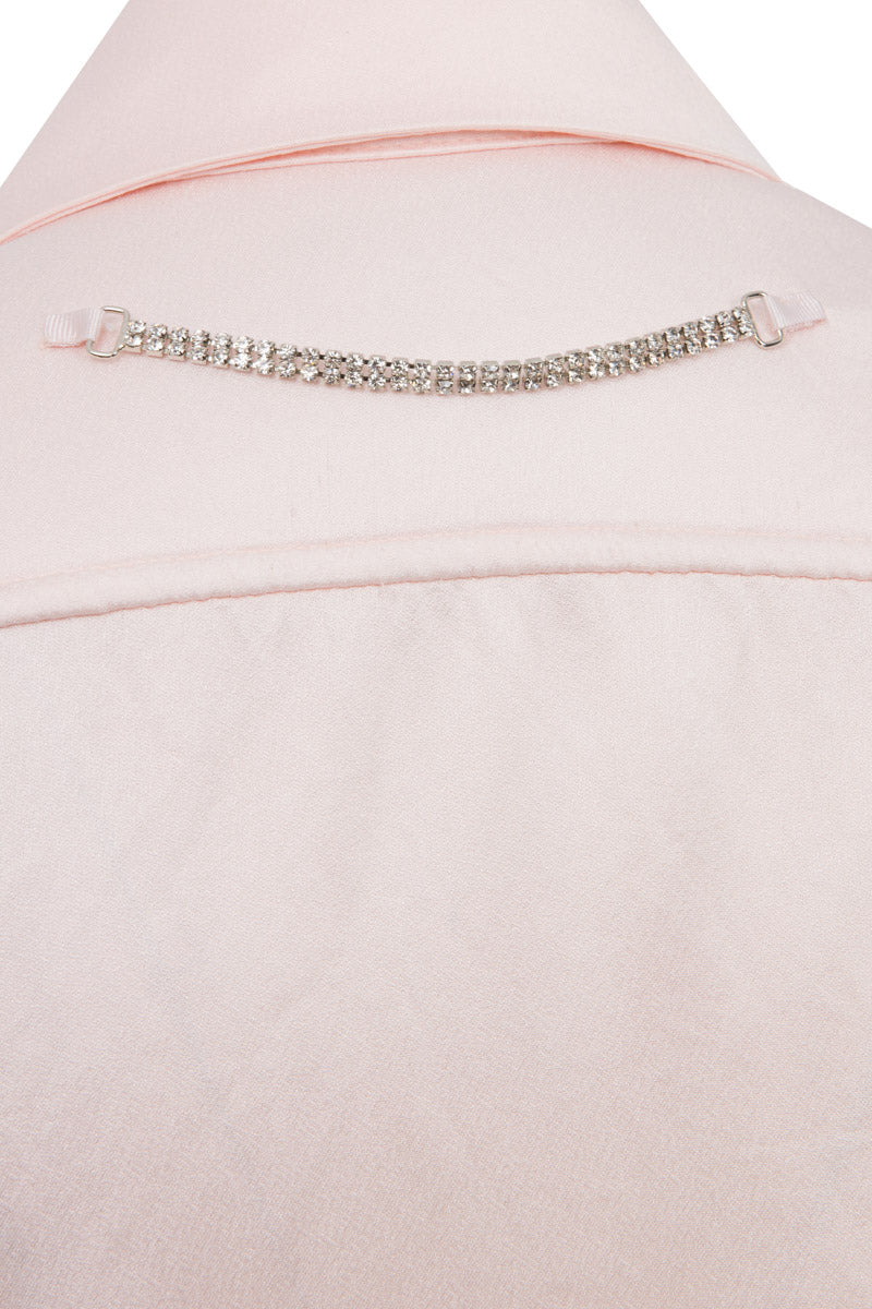 SATIN SHIRT WITH SHOULDER PADS AND BELT WITH BUCKLE - CULT MIA