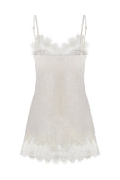 Tagg jacquard camisole shirt with delicate lace trim, featuring intricate woven pattern and lightweight fabric.