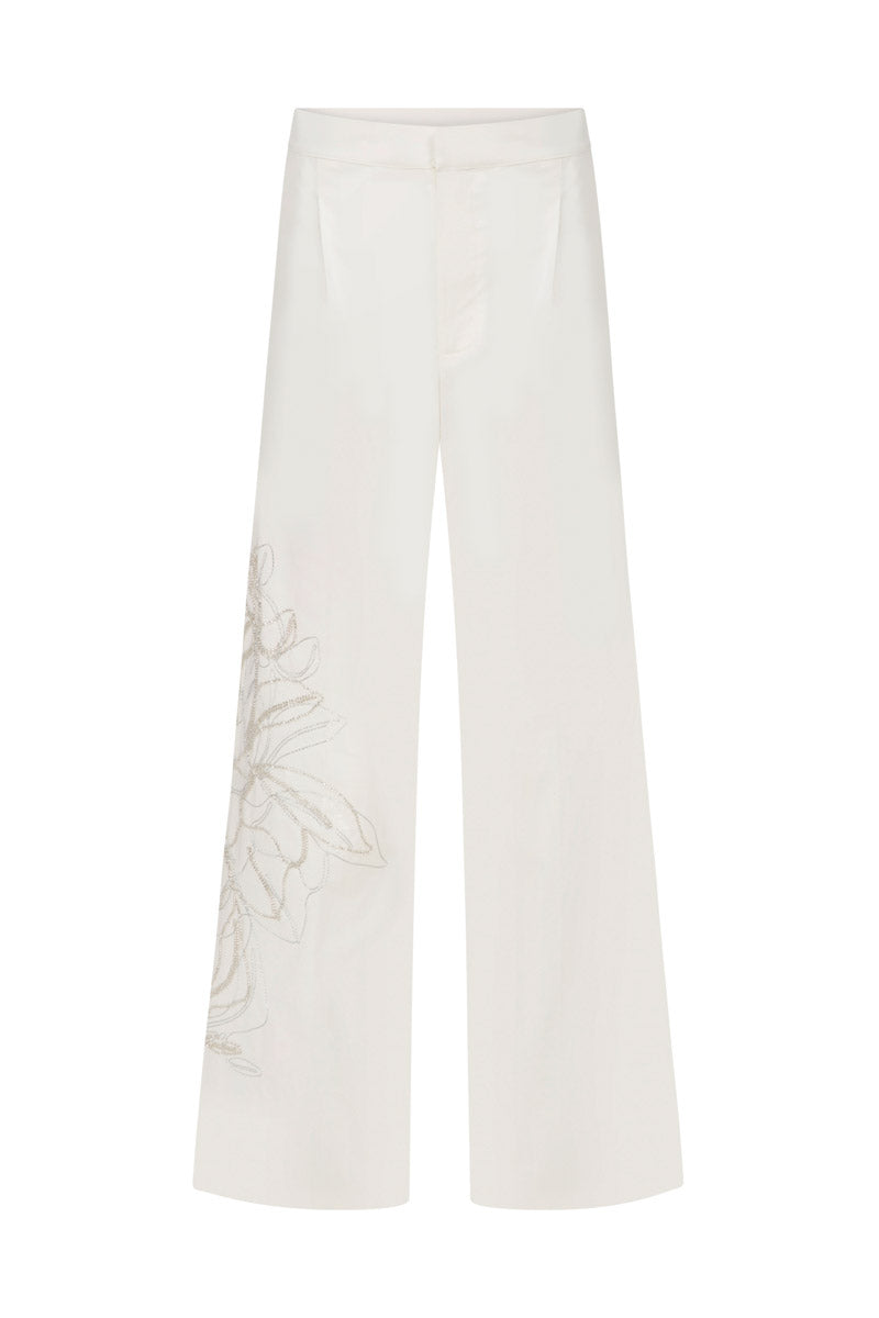 COTTON PANTS WITH EMBROIDERY - CULT MIA