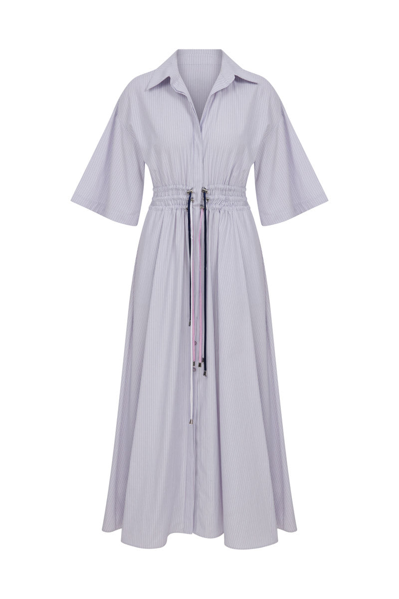 SHIRT DRESS WITH DRAWSTRINGS - CULT MIA
