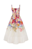 AISA Anemone midi dress featuring a flowy silhouette, floral pattern, and midi length, perfect for stylish daytime wear.