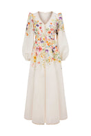 AISA Botanica maxi dress featuring a floral print, flowing fabric, and sleeveless design, perfect for casual or summer wear.