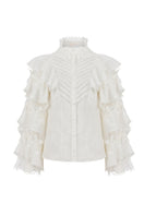 AISA pearl shirt, stylish button-up shirt with pearl details, in a light color, displayed on a mannequin.