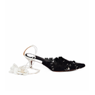 Side view of Christin Wu YASELLE heels showcasing stylish high-heeled footwear with a sleek design.