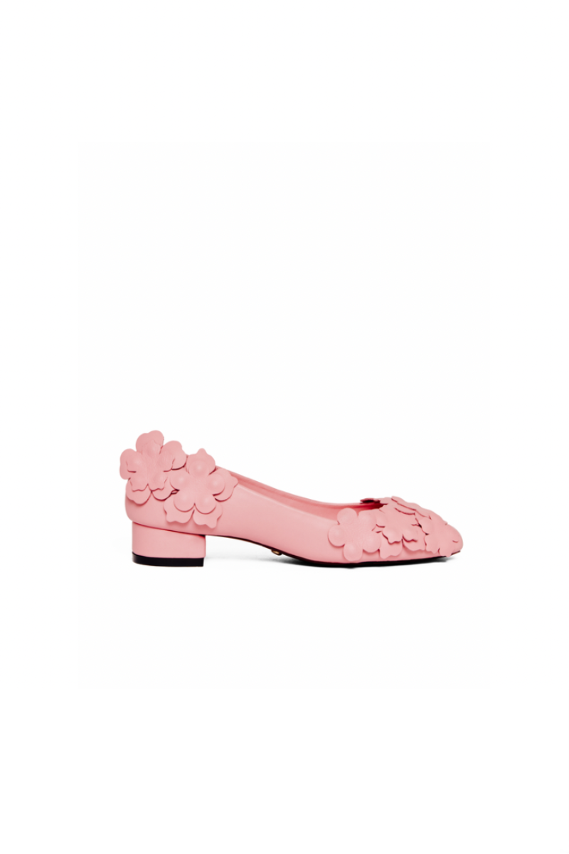 Side view of Christin Wu YESSY heels showcasing elegant design and sleek heel height.