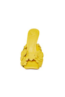 Yellow Christin Wu YUKI heels sandals with open toe and ankle strap, stylish footwear for women.