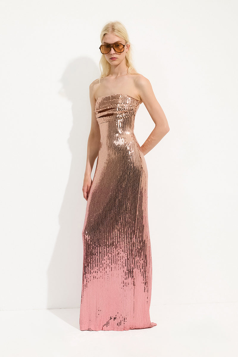 yvette sequin dress URBAN MUSE YVETTE DRESS IN ROSE