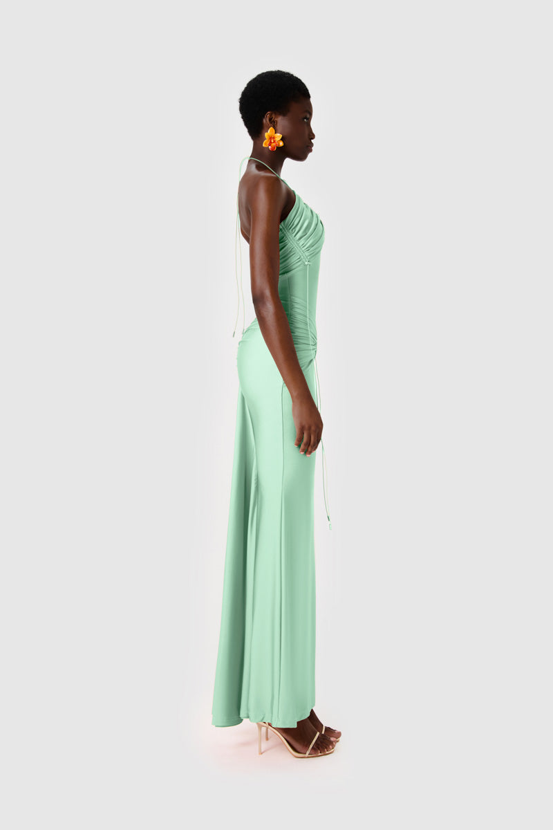 BBXBRAND Yumaya Maxi Dress in Lagoon featuring flowing fabric and elegant design, perfect for casual or dressy occasions.