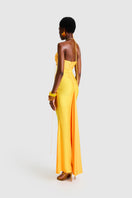 BBXBRAND Yumaya maxi dress in sweet pineapple print, flowing fabric, sleeveless design, perfect for summer wear.