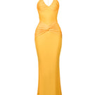 BBXBRAND Yumaya maxi dress in sweet pineapple print, featuring a flowy design and sleeveless style perfect for summer wear.