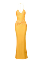 BBXBRAND Yumaya maxi dress in sweet pineapple print, featuring a flowy design and sleeveless style perfect for summer wear.