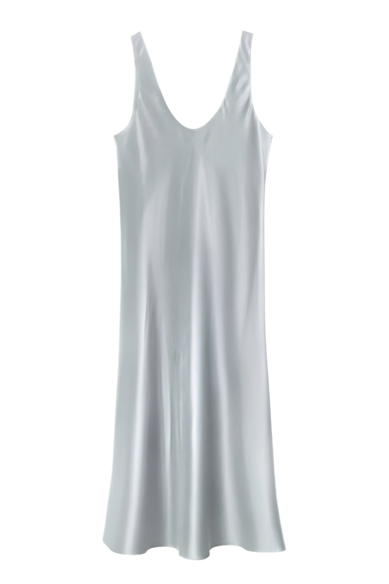 YUNA MOONSTONE SILK SATIN TANK DRESS - CULT MIA