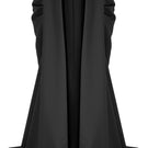 Black PEA Cape jacket by MOON / HAKAAN YILDIRIM shown from the front, featuring a sleek, structured design and high-quality fabric.