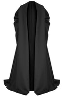 Black PEA Cape jacket by MOON / HAKAAN YILDIRIM shown from the front, featuring a sleek, structured design and high-quality fabric.