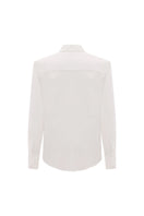 White collar power shirt by Zeynep Tosun, shown from the back, featuring a classic design and tailored fit for a professional look.
