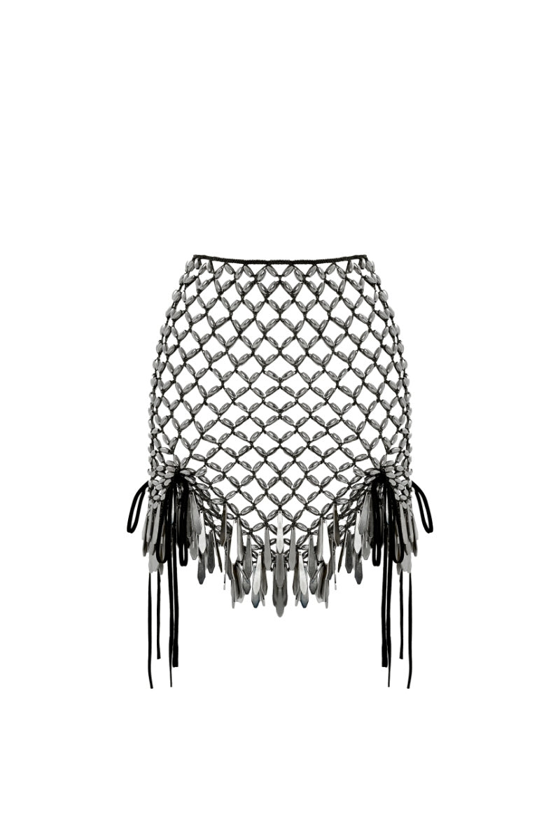 HAND KNITTED MINI SKIRT IN BLACK