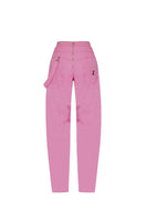 Back view of Zeynep Tosun high waist pink pants showing tailored fit and sleek design.