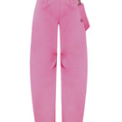 Pink high waist pants by Zeynep Tosun, front view showing tailored fit and sleek design.