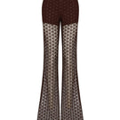 Zeynep Tosun brown broderie pants shown from the back, featuring intricate embroidery and a relaxed fit.