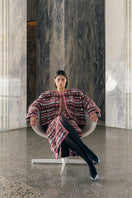 Lalo tailored jacket with embroidered details on lightweight mesh fabric, stylish and modern outerwear.