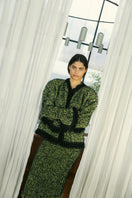 Lalo multicolor knitted cardigan with round neckline, soft fabric, and cozy fit, ideal for casual and layered outfits.