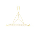 Gold Zeen hand chain bracelet by Velvet Desert featuring intricate chain design and elegant adornment.