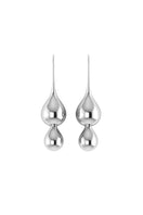 Silver Zen Twin earrings by Oz Objects featuring sleek, modern design with twin hoop elements for a minimalist jewelry look.