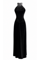 Francisco Arce Zene midi dress featuring a flowing fabric and elegant design, shown in a full-length view.