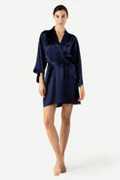 NK IMODE Zero Waste Robe in evening blue, front view showing elegant and eco-friendly design.