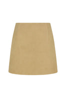 Zut Zia mini skirt in vibrant butter yellow fabric, stylish high-waisted design, perfect for casual or dressy outfits.